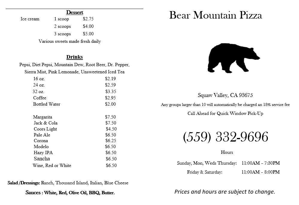 Bear Mountain Pizza Corona